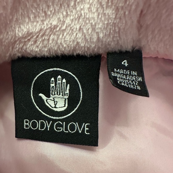 Body Glove Girl’s Black Quilted Jacket with Pink Fur Lining - Size 4 - Picture 4 of 5